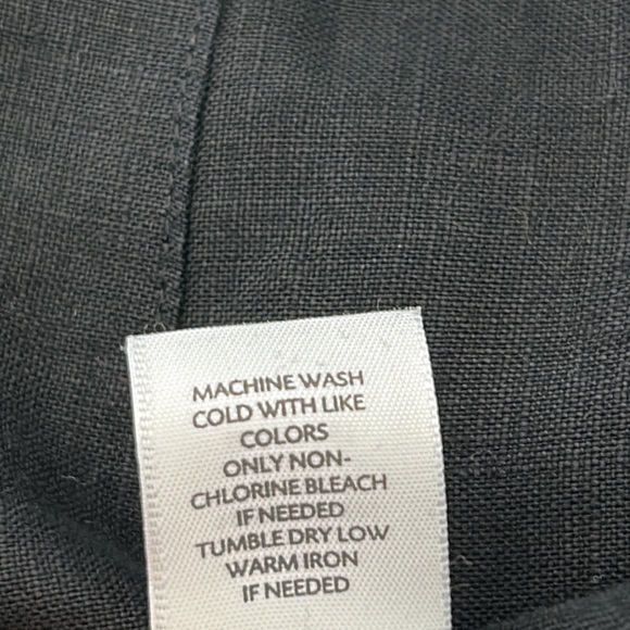 J Jill Dress Womens Medium Black 100 Linen Pocket Pullover Wide Strap Lagenlook - Picture 11 of 15